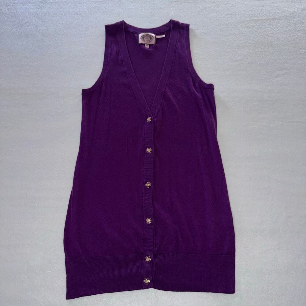 Purple Juicy Couture Vneck Button Sweater Vest